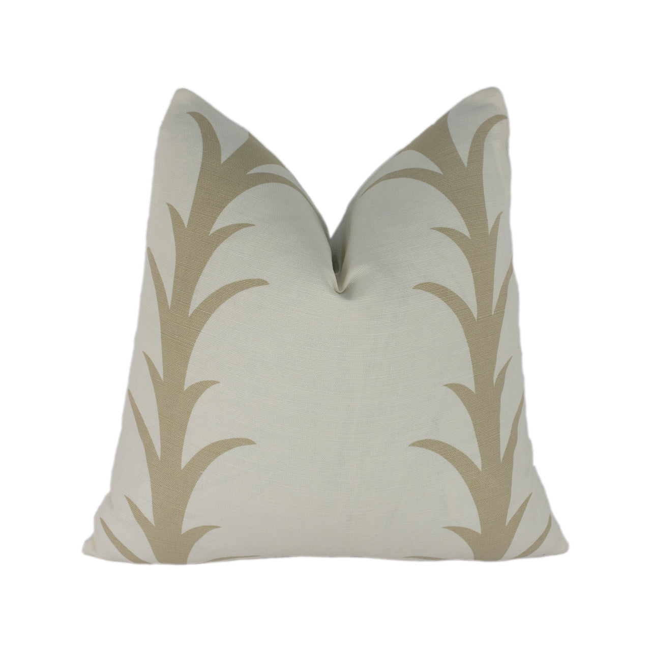 Schumacher - Acanthus Stripe - Sand - Elegant Stylized Striped Designer Cushion Cover - Handmade Throw Pillow Designer Home