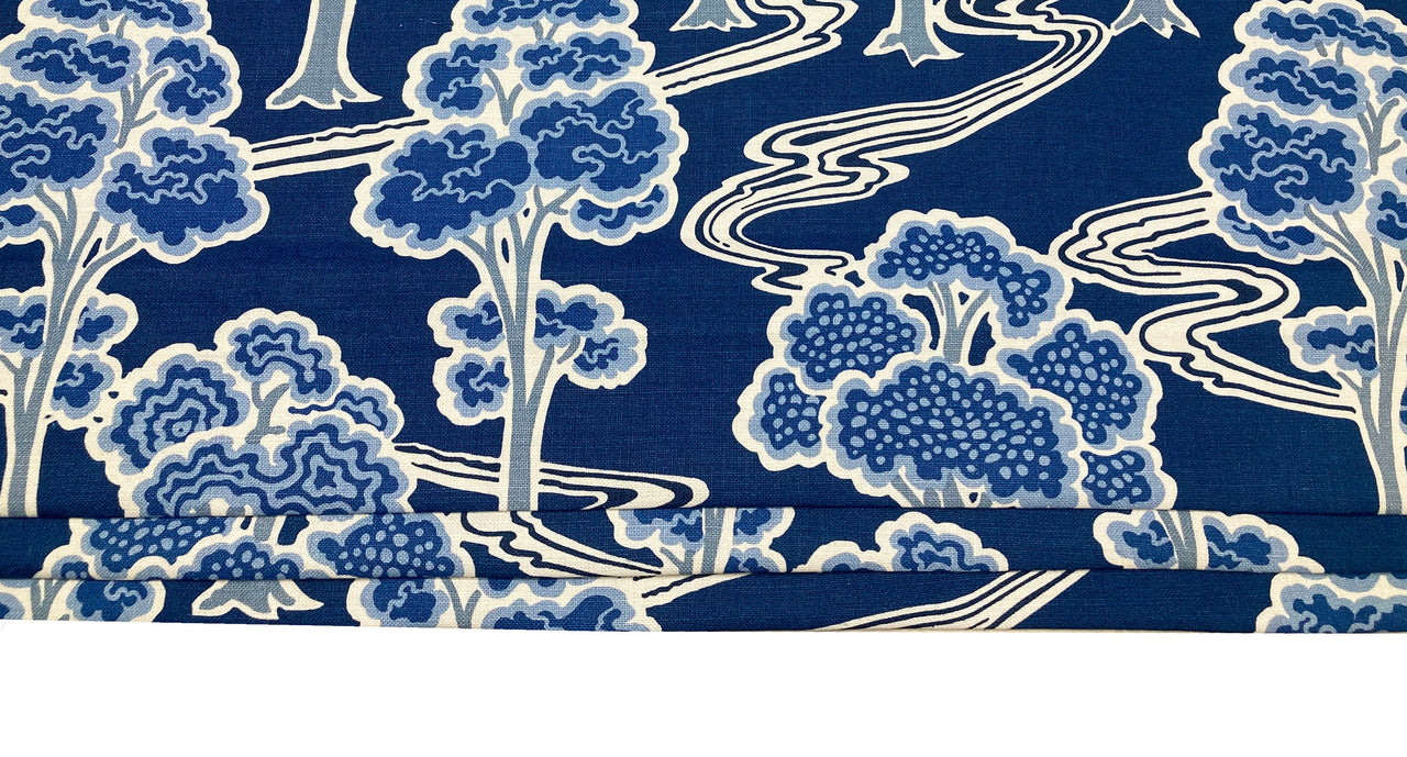 Schumacher - Tree River - Blue -  Made To Measure Professionally Made Roman Blind