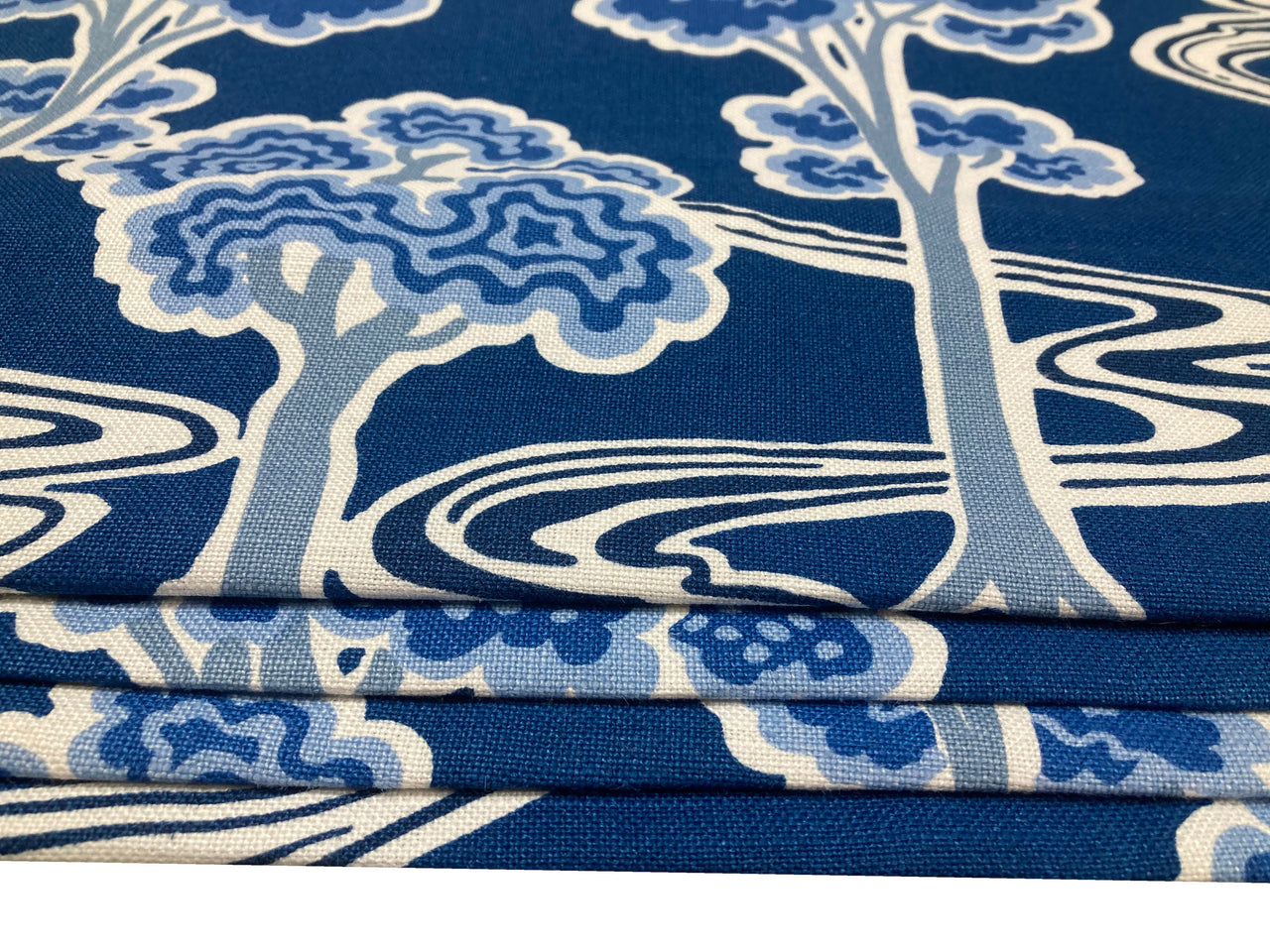 Schumacher - Tree River - Blue -  Made To Measure Professionally Made Roman Blind