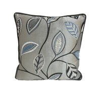 Thumbnail for Jane Churchill - Anza - Blue - Glamorous Metallic Embroidered Designer Cushion Cover - Handmade Throw Pillow Luxury Home Decor