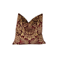 Thumbnail for William Morris - Sunflower Velvet - Kermes / Birch - Cushion Cover Throw Pillow Designer Home Decor