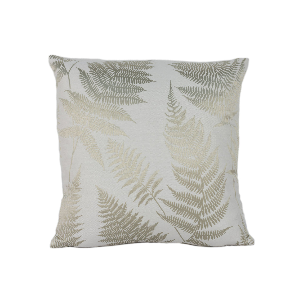 Ashley Wilde - Affinis - Linen - Modern Metallic Feather Fern Designer Cushion Cover - Luxury Throw Pillow - Handmade Home Decor