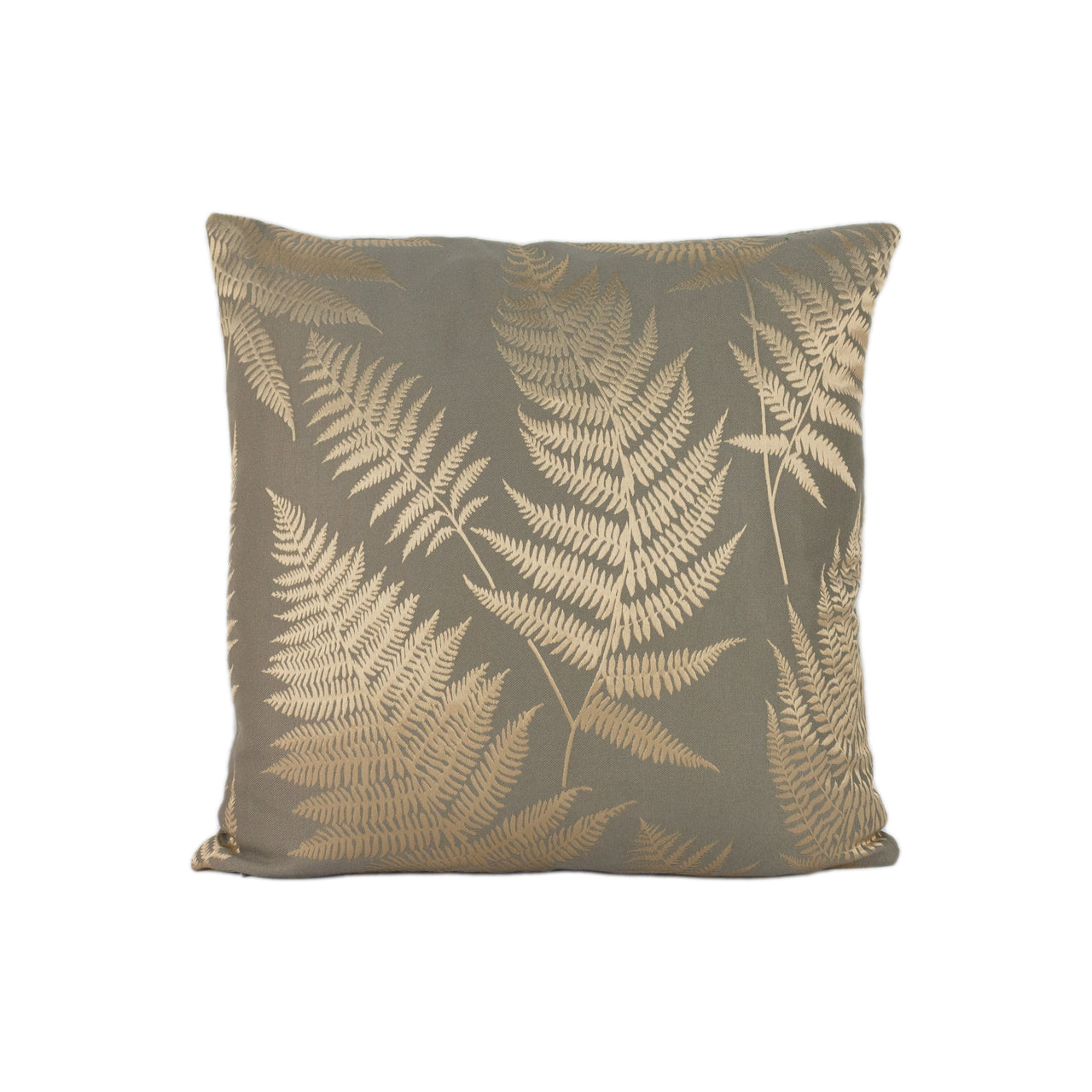 Ashley Wilde - Affinis - Pewter - Modern Metallic Feather Fern Designer Cushion Cover - Luxury Throw Pillow - Handmade Home Decor