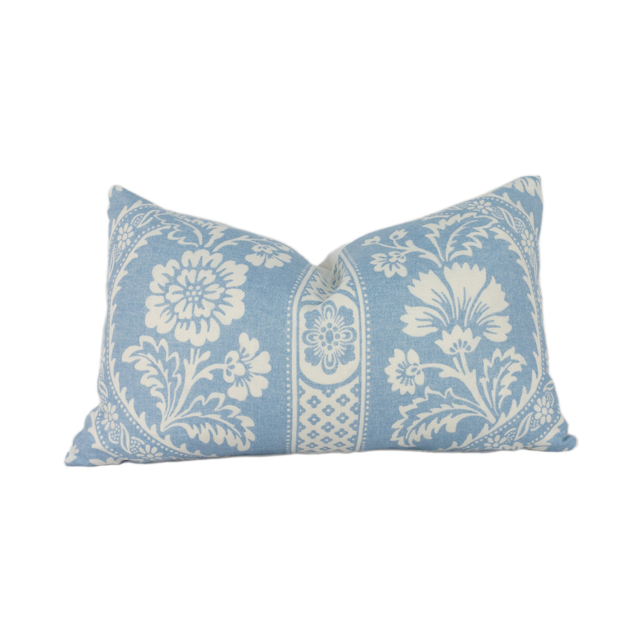 Schumacher - Versailles - Blue - Romantic Botanical & Ogee Striped Designer Cushion Cover - Handmade Throw Pillow - Luxury Home Decor