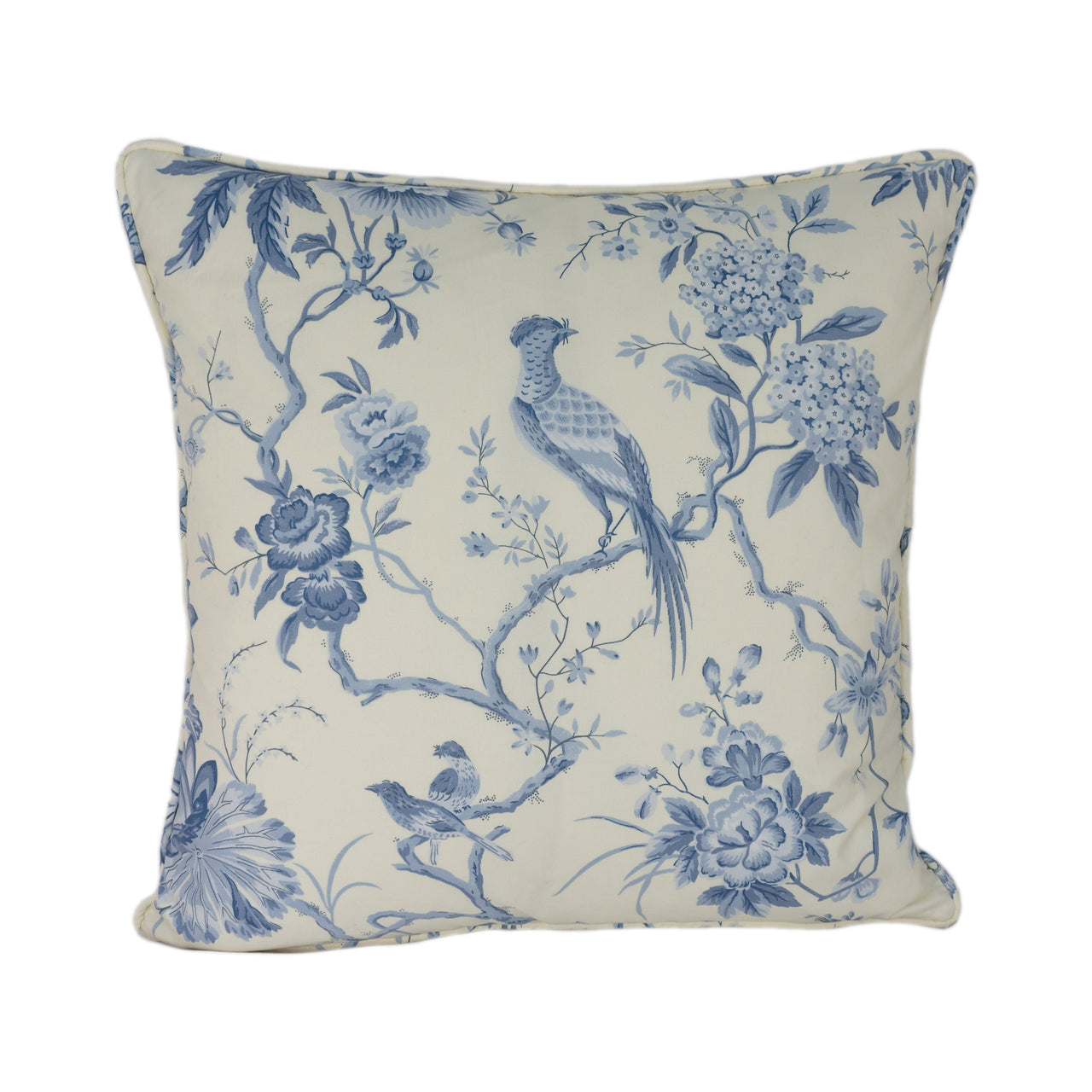 Sanderson - Pillemont Toile - Ivory / China Blue - Stunning Designer Cushion Cover Home Decor Throw Pillow