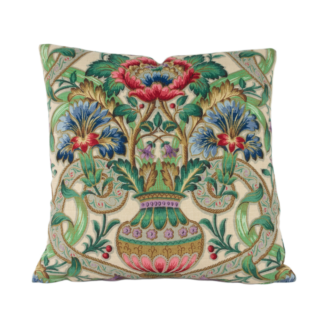 Sanderson - Cascacs - Biscuit / Leaf Green - Cushion Cover Throw Pillow Designer Home Decor