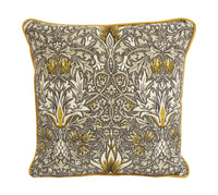 Thumbnail for William Morris - Snakeshead - Pewter / Gold - Stunning Contrast Piped Cushion Cover Throw Pillow Home Decor