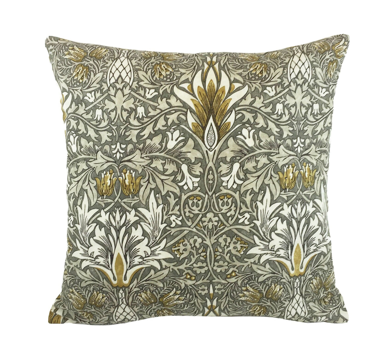 William Morris - Snakeshead - Pewter / Gold - Cushion Cover Throw Pillow Designer Home Decor