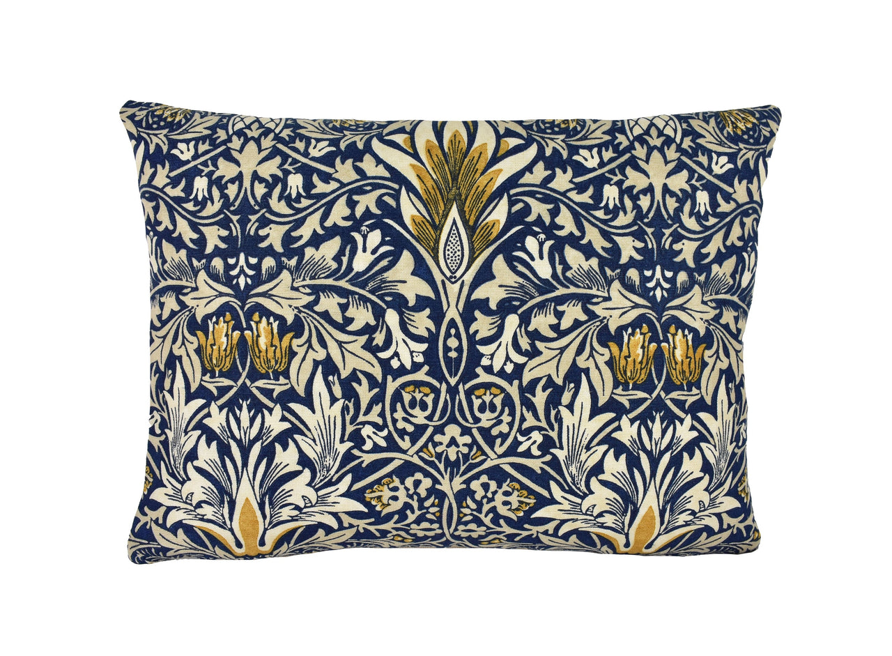 William Morris - Snakeshead  - Indigo / Hemp  Cushion Cover Throw Pillow Designer Home Decor