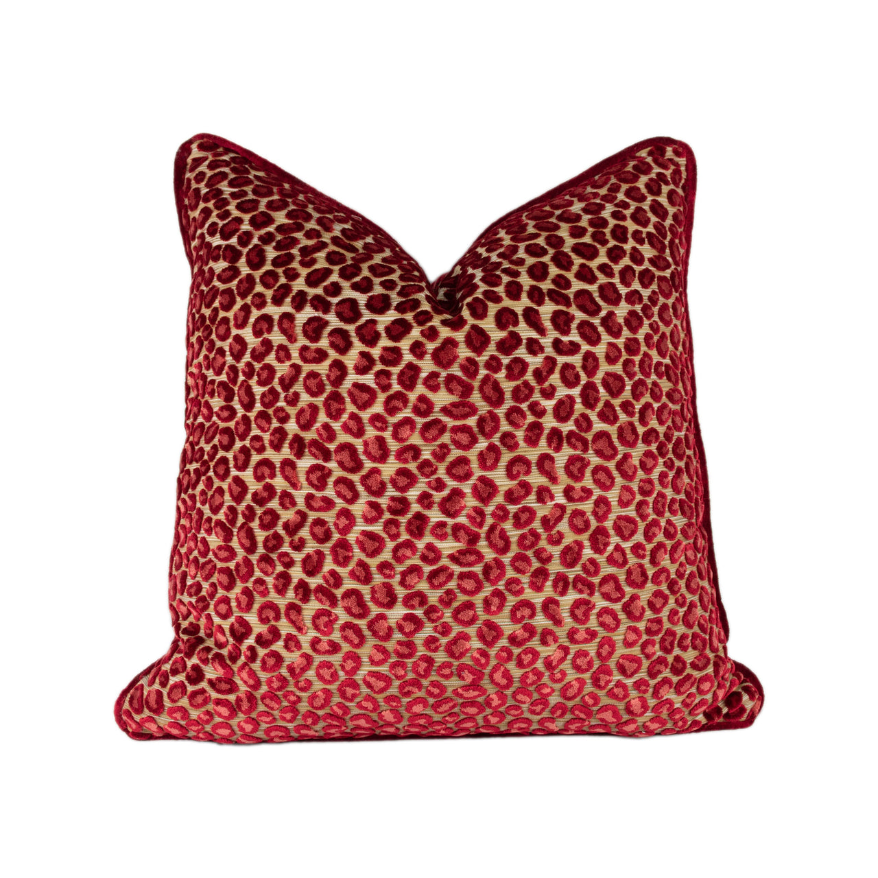 Colefax and Fowler - Wilde - Red - Glamorous Animal Print Velvet Designer Cushion Cover - Handmade Throw Pillow Luxury Home Decor