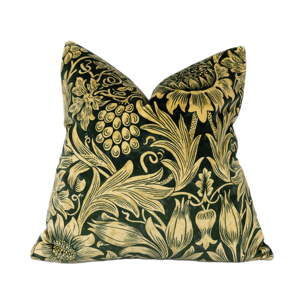 William Morris - Sunflower Velvet - Maple / Lichen - Cushion Cover Throw Pillow Designer Home Decor