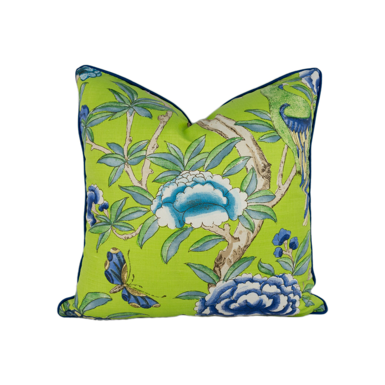 Thibaut - Giselle - Green - Stunning Contrast Piped Cushion Cover Throw Pillow Designer Home Decor