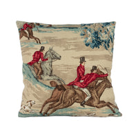 Thumbnail for Sanderson Fabric - Tally Ho - Teal / Ruby- Stunning Designer Home Decor Cushion Cover Throw Pillow