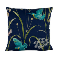 Thumbnail for Sanderson - Kingfisher & Iris - Navy / Teal - Sateen Stunning National Trust Cushion Cover Throw Pillow Designer Home Decor