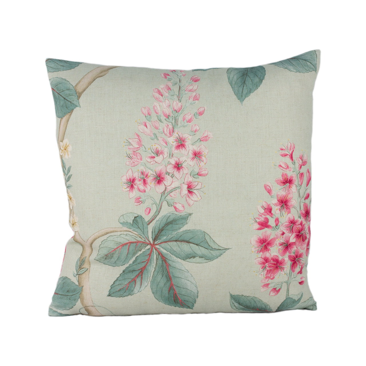 Sanderson - Chestnut Tree - Seaspray / Peony - Traditional Trailing Chestnut Blossom Designer Cushion Cover - Luxury Throw Pillow - Handmade