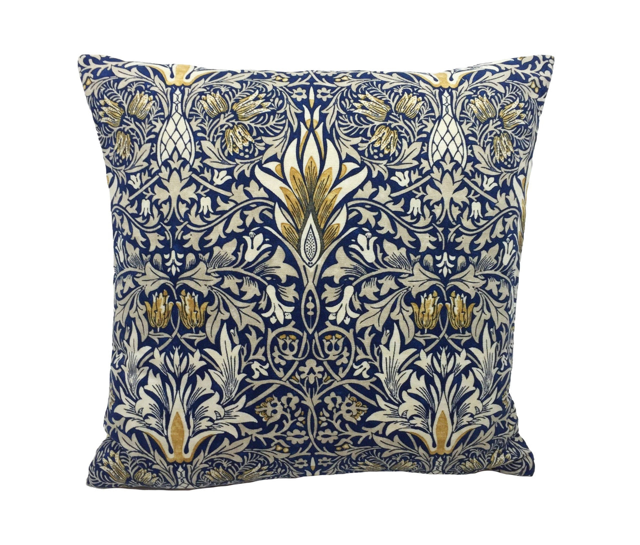 William Morris - Snakeshead  - Indigo / Hemp  Cushion Cover Throw Pillow Designer Home Decor