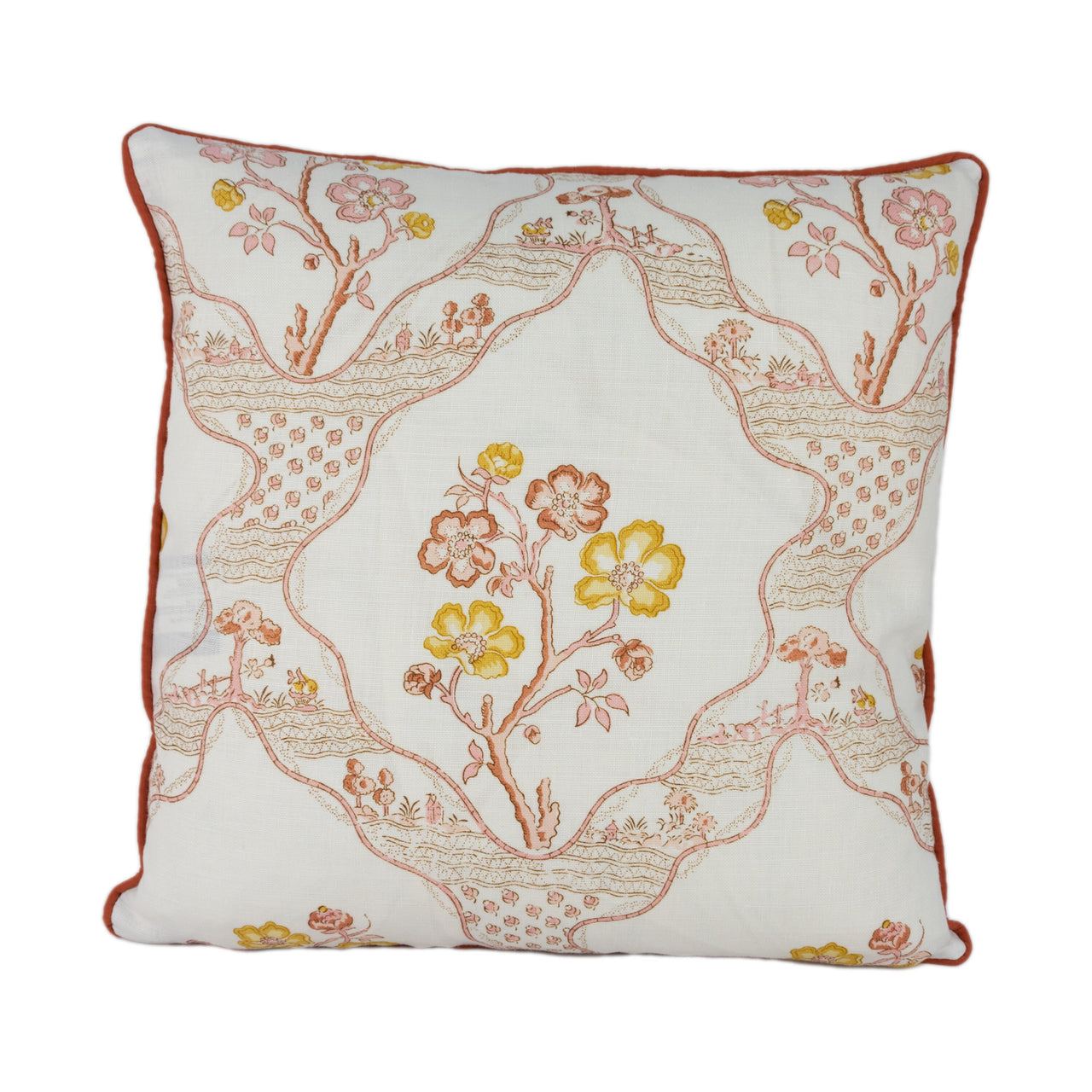 Schumacher - Marella - Spice - Floral Vogue Living Designer Cushion Cover - Handmade Throw Pillow - Luxury Home Decor