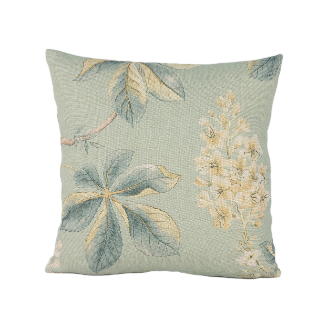 Sanderson - Chestnut Tree - Grey Blue / Sage - Traditional Trailing Chestnut Blossom Designer Cushion Cover - Luxury Throw Pillow - Handmade