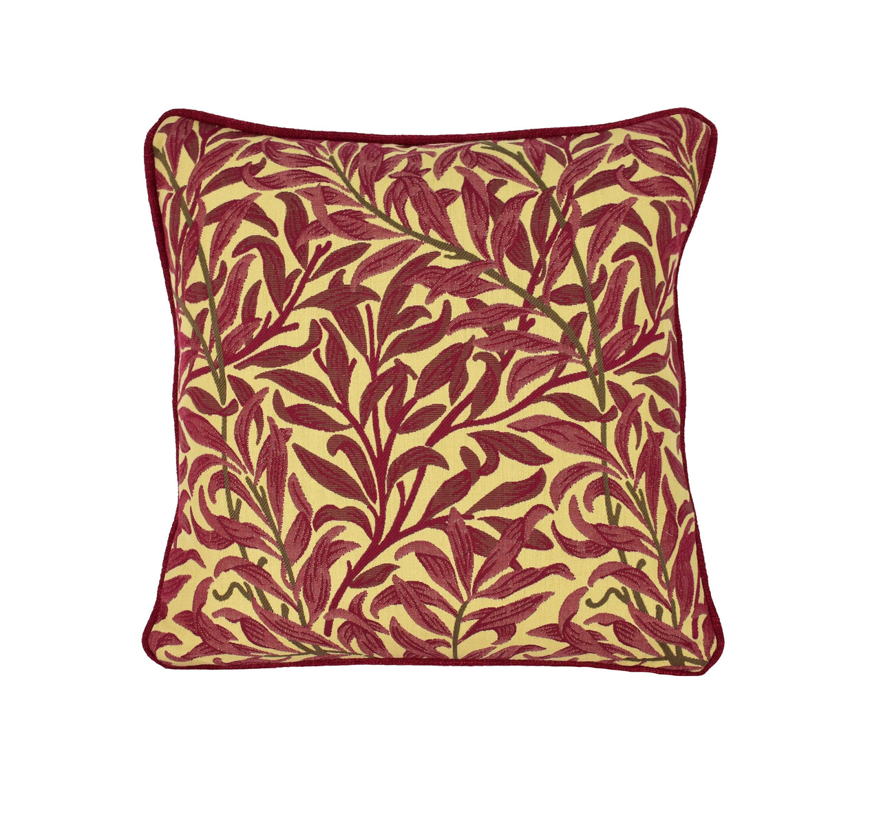 William Morris - Willow Bough - Crimson / Manilla - Cushion Cover Throw Pillow Designer Home Decor