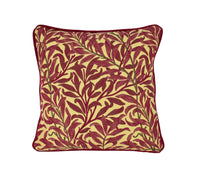 Thumbnail for William Morris - Willow Bough - Crimson / Manilla - Cushion Cover Throw Pillow Designer Home Decor