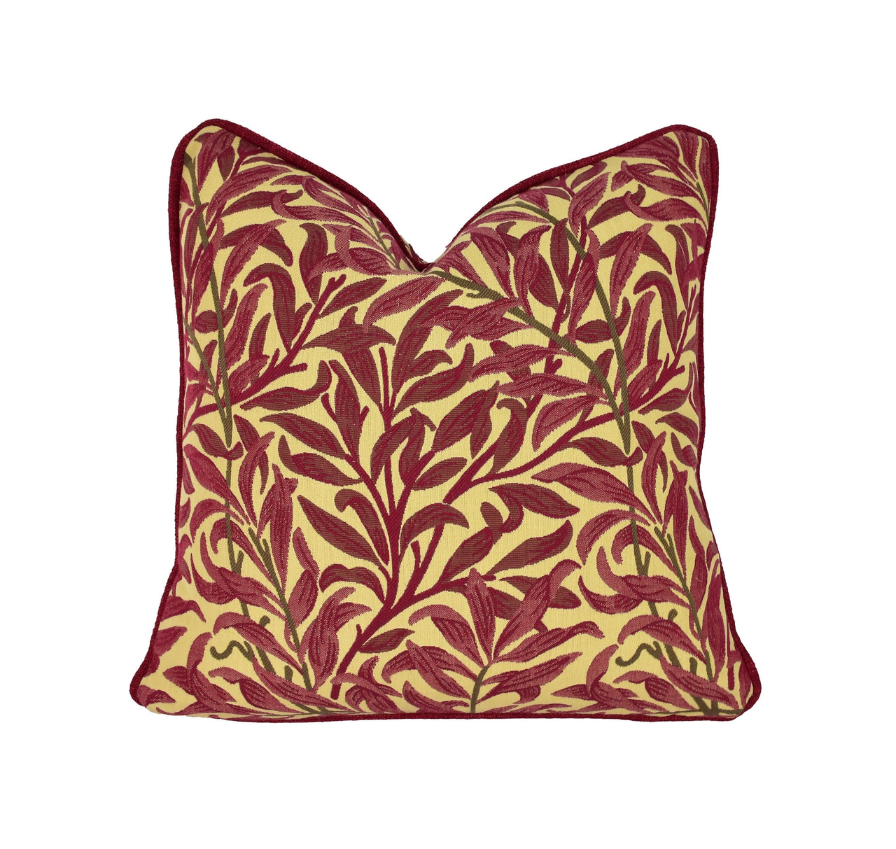 William Morris - Willow Bough - Crimson / Manilla - Cushion Cover Throw Pillow Designer Home Decor