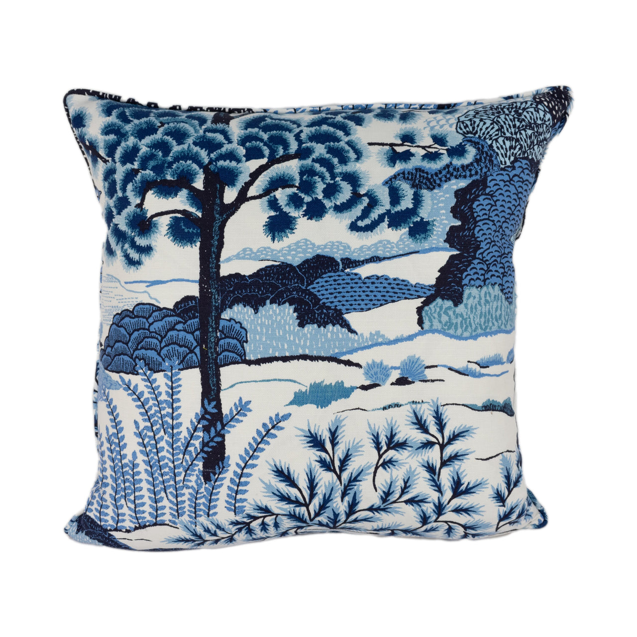 Thibaut - Daintree - Blue On White - Exotic Australian Japanese Coastal Inspired Designer Cushion Cover - Luxury Throw Pillow - Handmade Hom