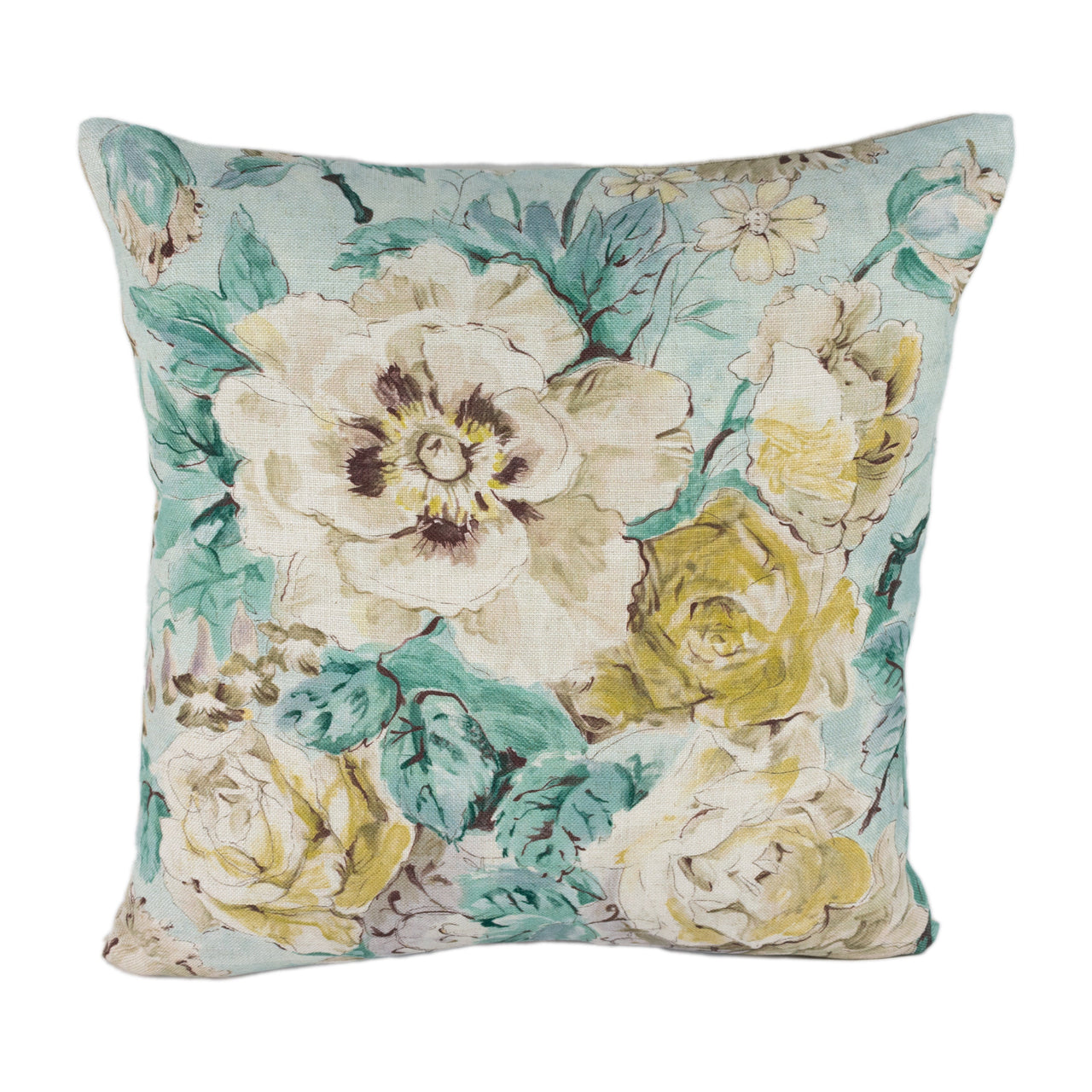 Sanderson - Giselle - Gold / Jade - Cushion Cover Throw Pillow Designer Home Decor