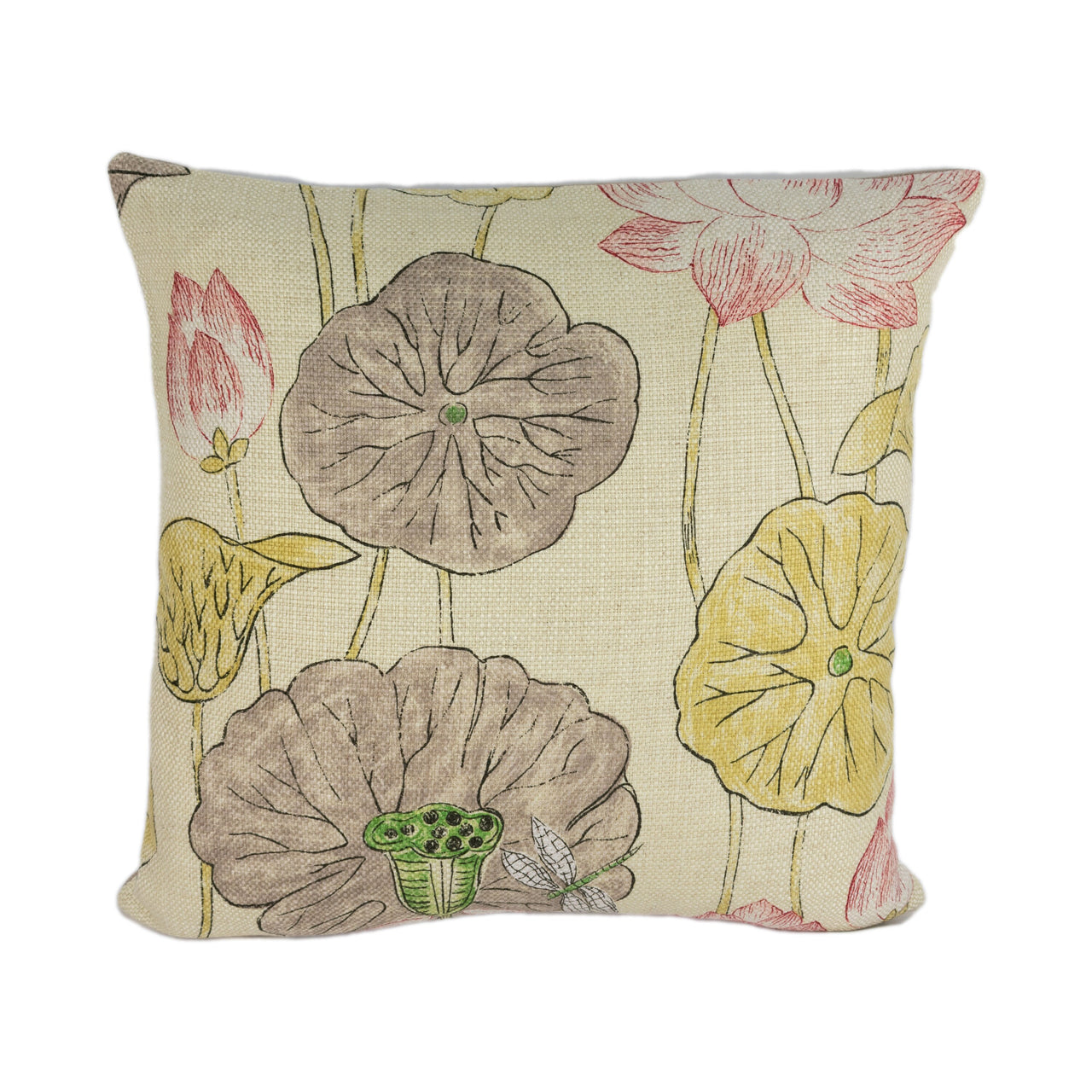 Zoffany - Lotus Flower - Gold / Red - Stunning Designer Cushion Cover Home Decor Throw Pillow