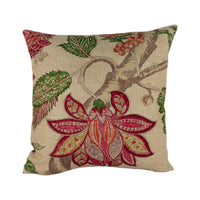 Thumbnail for Zoffany - Kalamkari - Red / Green - Romantically Flamboyant Floral Cushion Cover - Handmade Throw Pillow Designer Home Decor