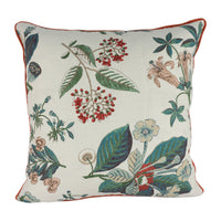 Thumbnail for Cowtan and Tout - Linnaeus - Teal / Cream - Beautiful Piped Botanical Designer Cushion Cover - Handmade Throw Pillow - Designer Home Decor