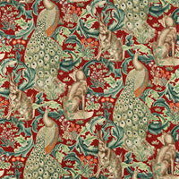 Thumbnail for William Morris - Forest - Red Linen - Cushion Cover Throw Pillow Designer Home Decor