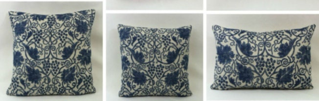 William Morris - Grapevine - Indigo - Cushion Cover Throw Pillow Designer Throw Pillow Designer Home Decor