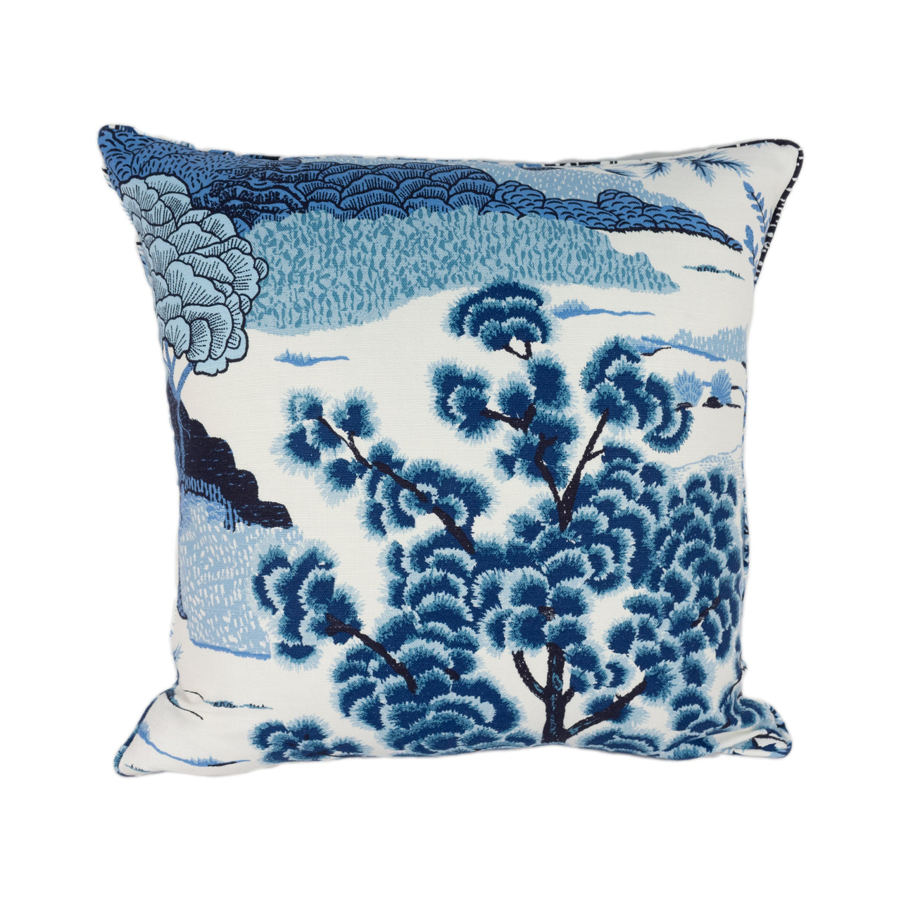 Thibaut - Daintree - Blue On White - Exotic Australian Japanese Coastal Inspired Designer Cushion Cover - Luxury Throw Pillow - Handmade Hom