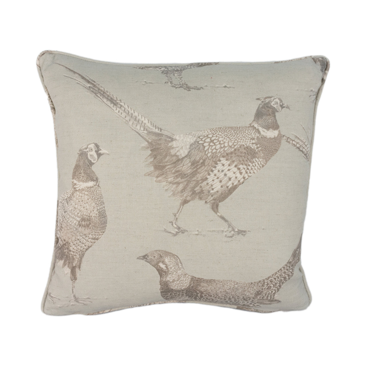 Voyage - Venatu - Sepia - Artistic Pen Drawn Pheasant Cushion Cover - Handmade Throw Pillow Designer Country Home Decor