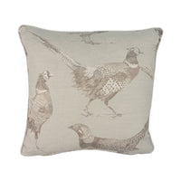 Thumbnail for Voyage - Venatu - Sepia - Artistic Pen Drawn Pheasant Cushion Cover - Handmade Throw Pillow Designer Country Home Decor