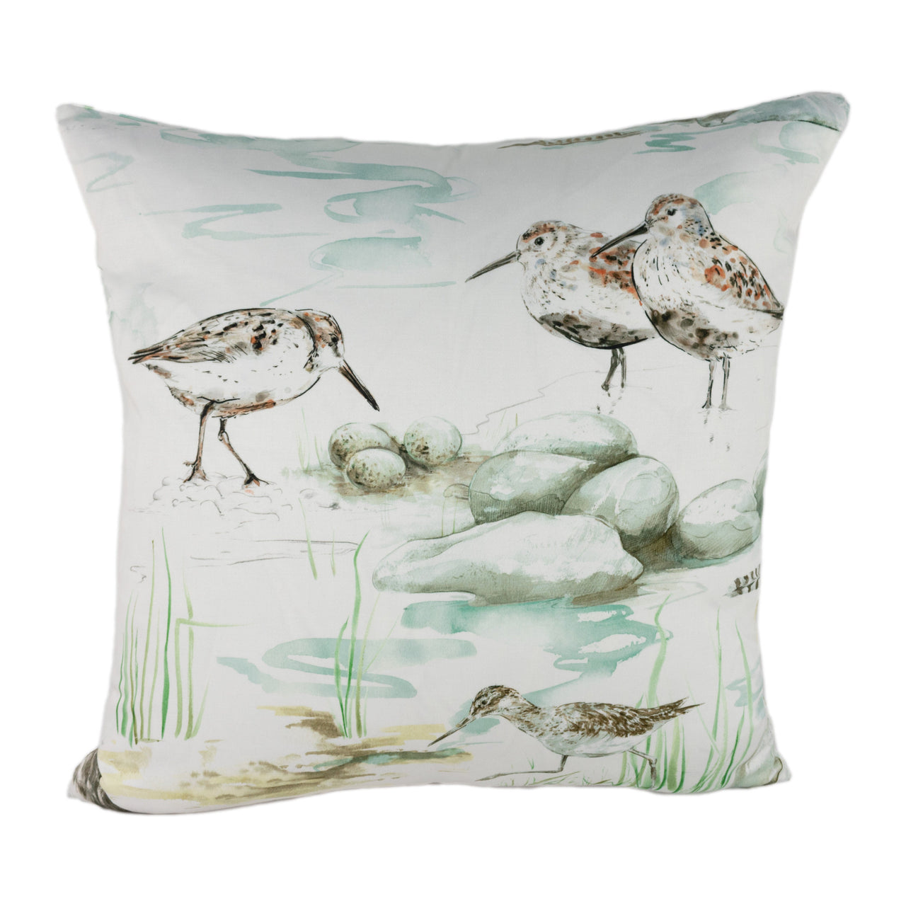 Sanderson - Estuary Birds - Mist / Ivory - Cushion Cover Throw Pillow Designer Home Decor