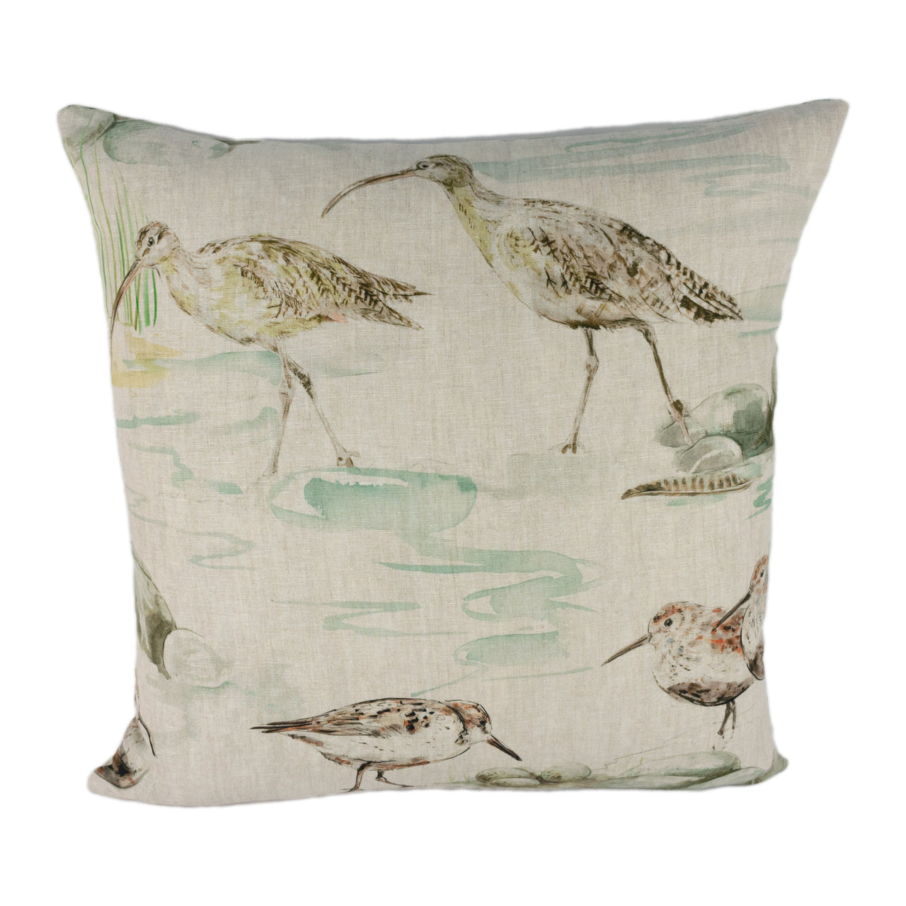 Sanderson - Estuary Birds Linen - Eggshell / Nest - Cushion Cover Throw Pillow Designer Home Decor