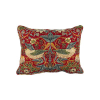 Thumbnail for William Morris - Strawberry Thief - Crimson / Slate Stunning Iconic Classic Designer Cushion Cover - Handmade Home Decor - Luxury Throw