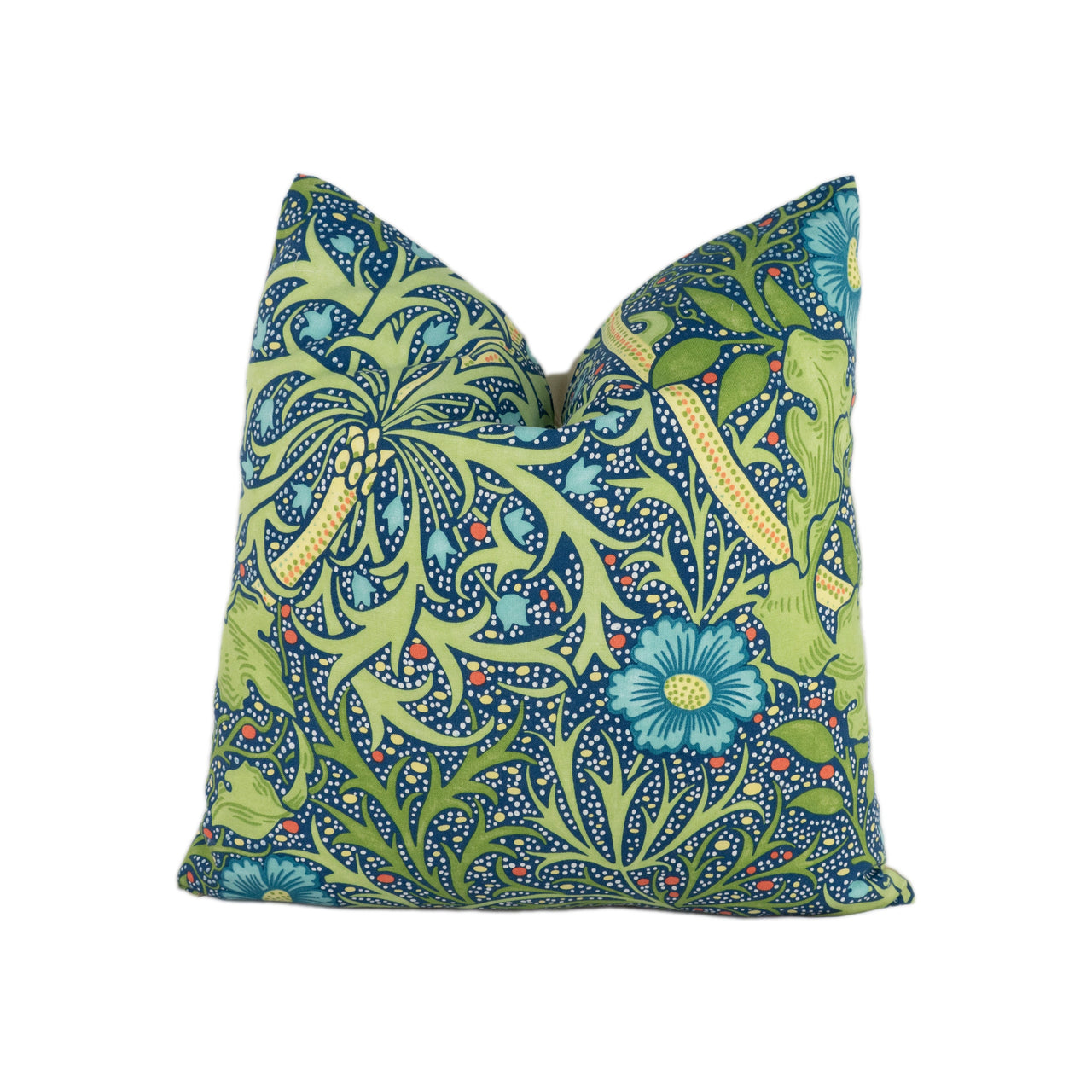 William Morris - Seaweed - Cobalt / Thyme - Cushion Cover Throw Pillow Designer Home Decor