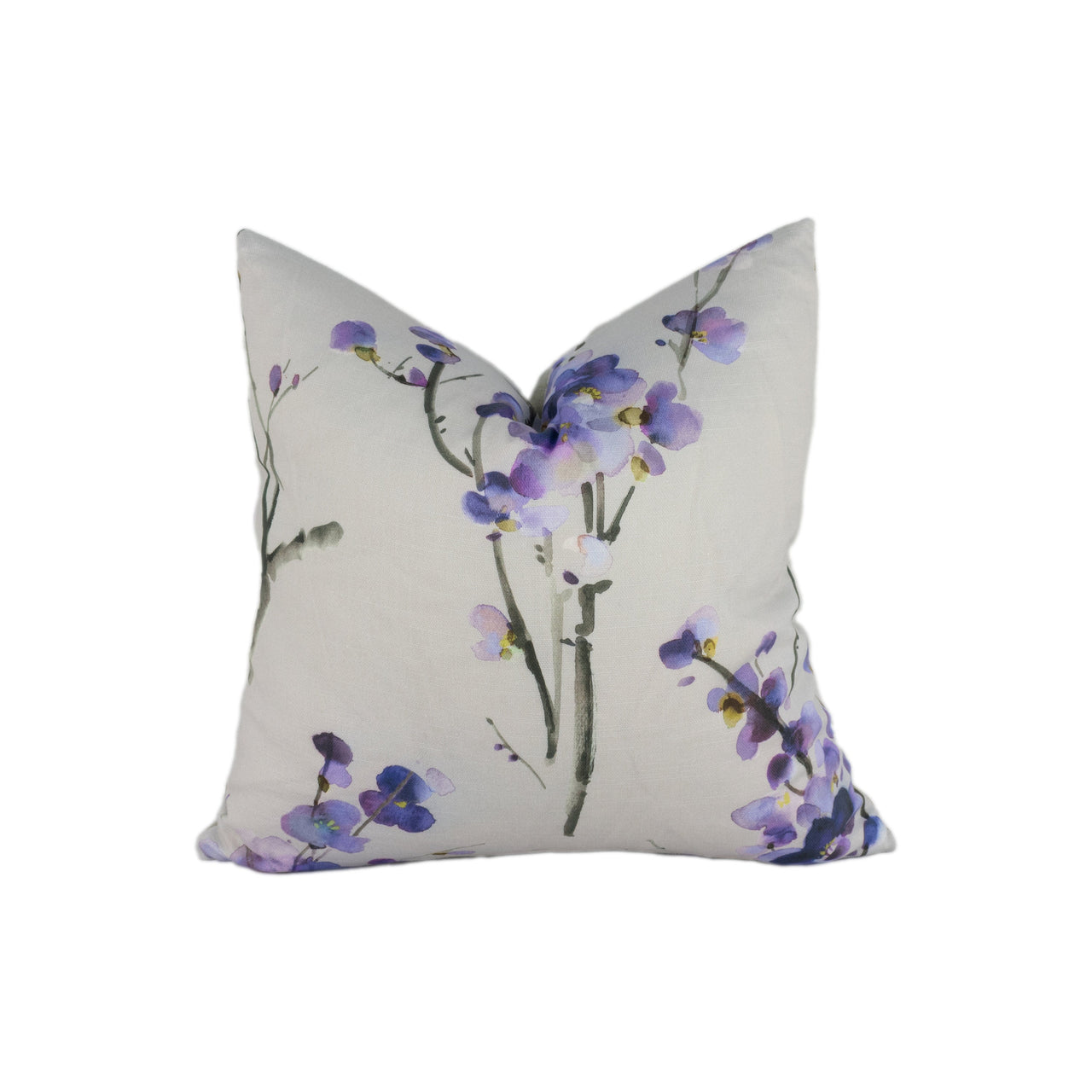 Voyage - Seville - Violet / Stone - Beautiful Japanese Cherry Blossom Cushion Cover - Handmade Throw Pillow Designer Home Decor