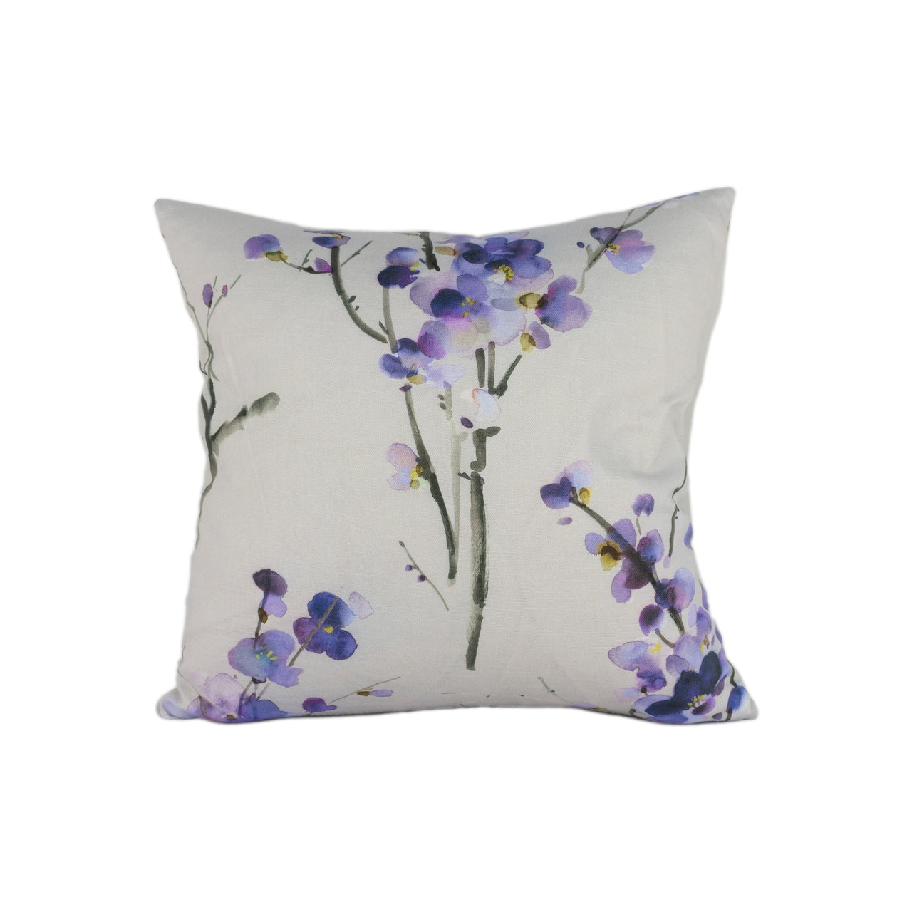 Voyage - Seville - Violet / Stone - Beautiful Japanese Cherry Blossom Cushion Cover - Handmade Throw Pillow Designer Home Decor