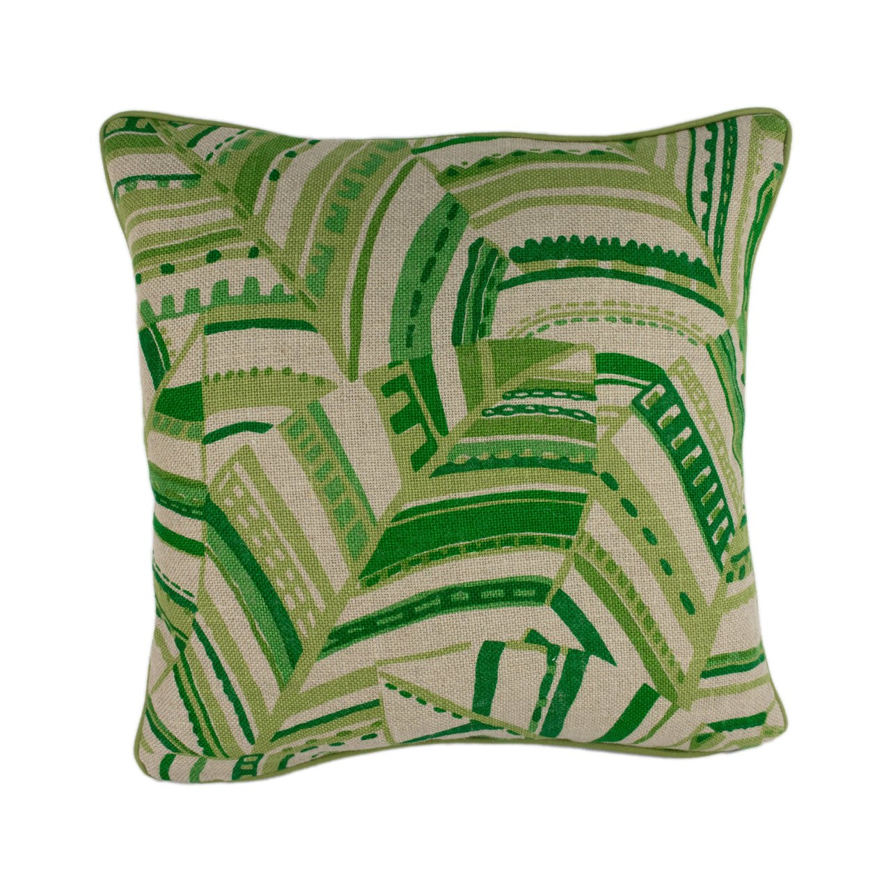 Schumacher -  Deco Leaves - Palm - Sophisticated 1920's Leaf Designer Cushion Cover - Handmade Throw Pillow Designer Home Decor