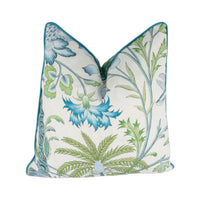 Thumbnail for Cowtan and Tout - Arabella - Sky, Fern - Cushion Cover Pillow Throw Designer Home Decor Contrast Piped