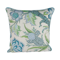 Thumbnail for Cowtan and Tout - Arabella - Sky, Fern - Cushion Cover Pillow Throw Designer Home Decor Contrast Piped