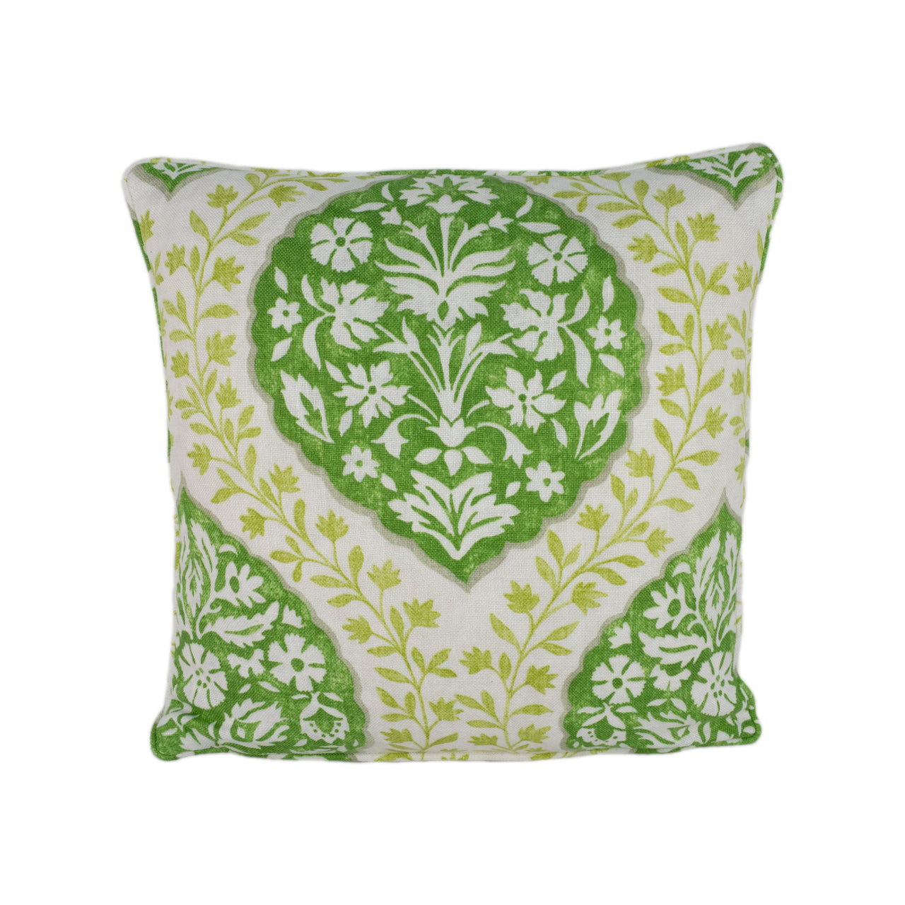 Nina Campbell - Marguerite - Green / Ivory -  Cushion Cover Pillow Throw Designer Home Decor