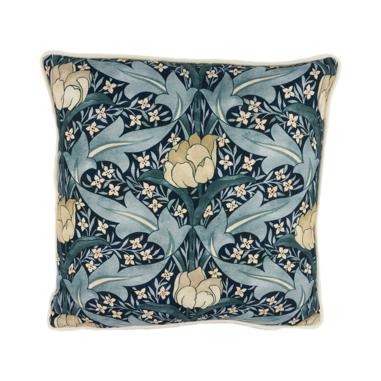 GP & J Baker - Tulip and Jasmine - Indigo / Ivory - Stunning Designer Cushion Cover Home Decor Throw Pillow