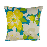 Thumbnail for Schumacher & Paul Poiret - Magnolias - Citron / Peacock - Lush 1930's Floral Designer Cushion Cover - Handmade Throw Pillow Home Decor