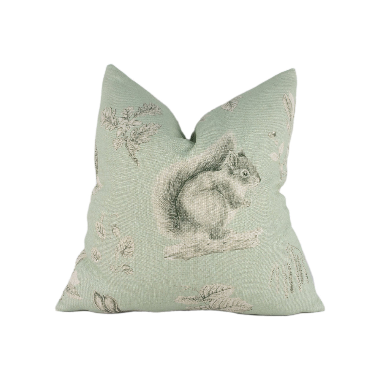 Sanderson - Squirrel & Hedgehog - Seaspray / Charcoal - Stunning Designer Cushion Cover Home Décor Throw Pillow