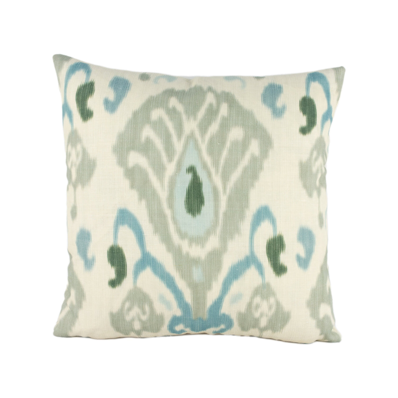 Zoffany - Annapurna - Sky / Linen - Relaxed Semi-Abstract Ikat Inspired Cushion Cover - Handmade Throw Pillow Designer Home Decor