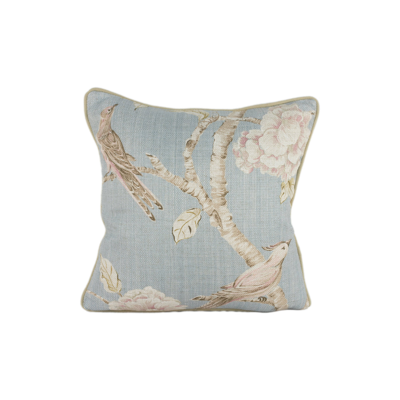 Zoffany - Woodville - La Seine - Classic Bird & Blossom Chinoiserie Cushion Cover - Handmade Throw Pillow - Designer Home Decor